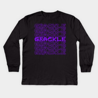 Grackle Repeating Text Kids Long Sleeve T-Shirt